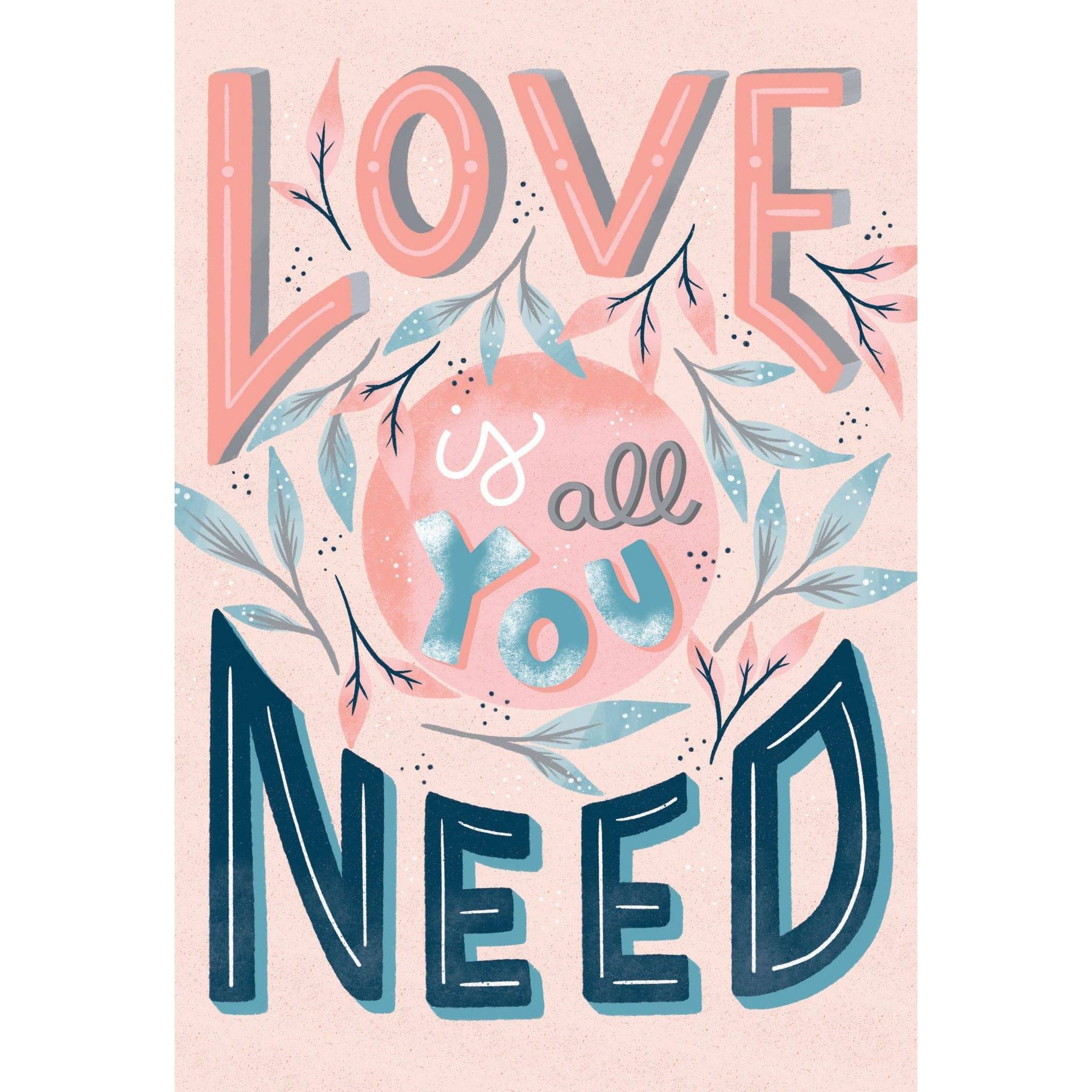 Pictura Love Is All You Need anniversary card with romantic design, suitable for celebrating special occasions.